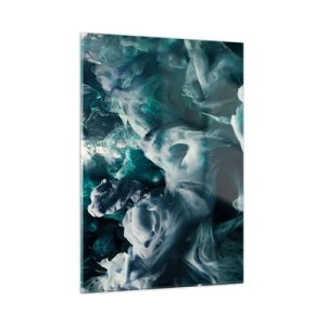 Glasbild - Bild auf glas - Der Tanz der Farben im Wasser erzeugt abstrakte Formen - 50x70cm - Farbbewegung - Moderne Wanddekoration für Wohnzimmer und Schlafzimmer ARTTOR