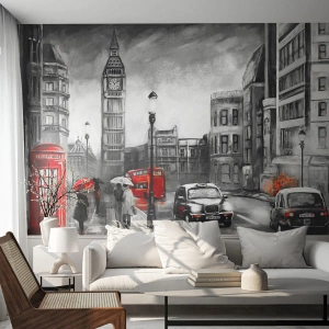 Fototapete Premium Sand - Gar keine graue Stadt - London, Stadt, Die Architektur - 200x140 cm