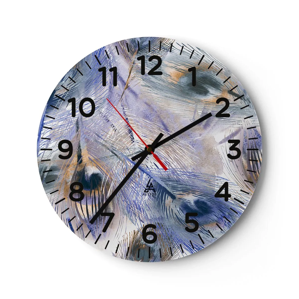 Wanduhr - Glasuhr - Pfau-Komposition - 40x40 cm