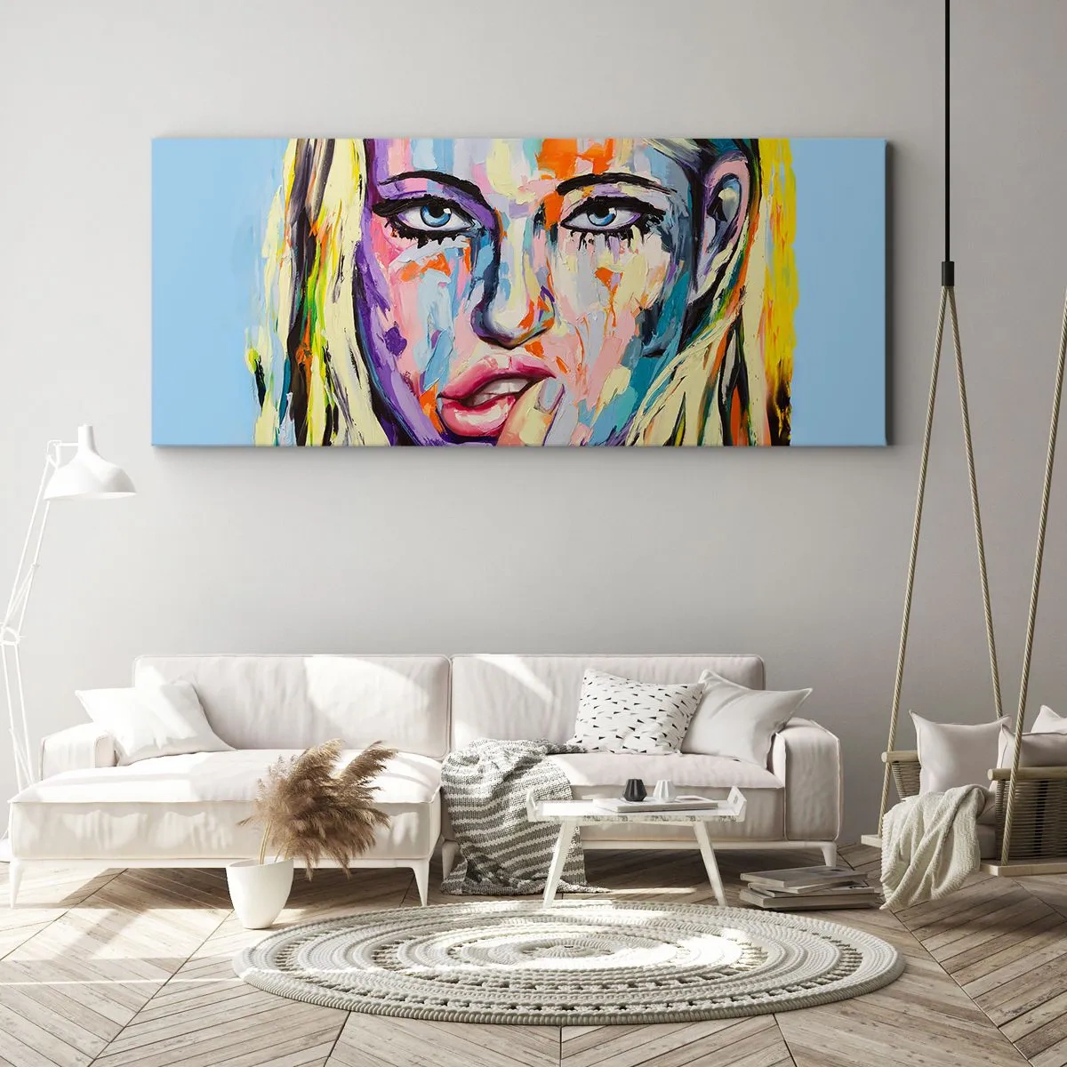 Bild auf Leinwand - Leinwandbild - Schau ihr direkt in die Augen - 100x40 cm