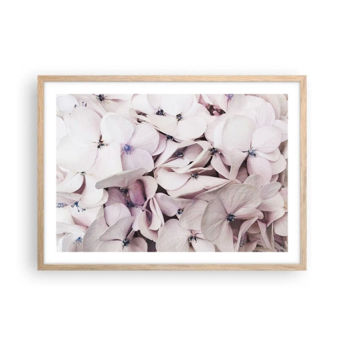 Poster in einem Rahmen aus heller Eiche - In einer Blumenflut - 70x50 cm