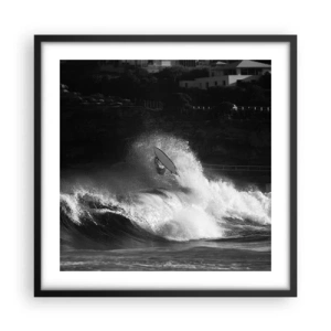 Poster in einem schwarzem Rahmen - Herausforderung angenommen! - 50x50 cm