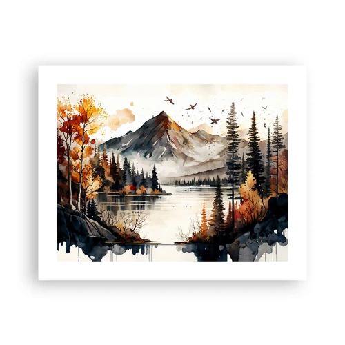 Poster - Goldener Herbst in den Bergen - 50x40 cm