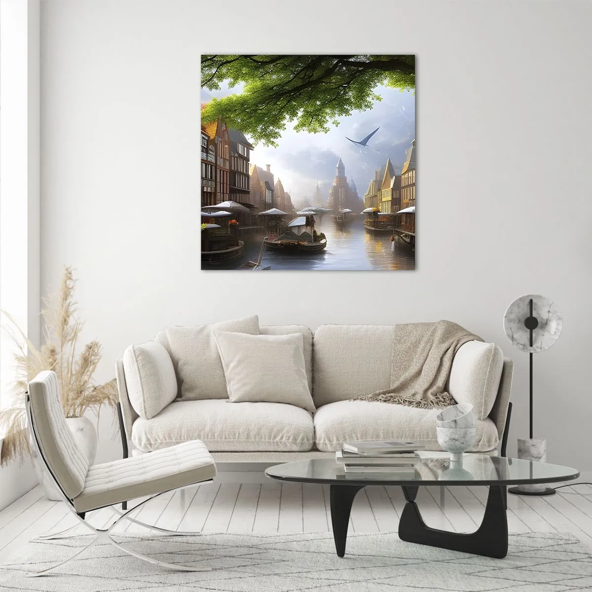 Glasbild - Bild auf glas - Niederländisches Stadtbild - 40x40 cm