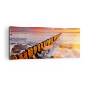 Bild auf Leinwand - Leinwandbild - Die Sanftheit der Wellen - 100x40 cm