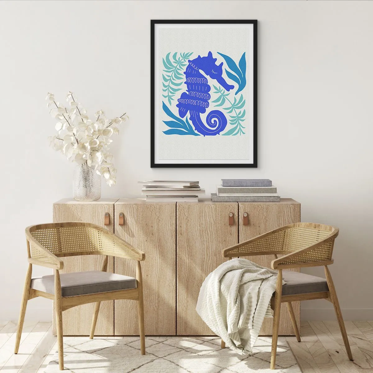 Poster in einem schwarzem Rahmen - Auf einer Unterwasserwiese - 70x100 cm