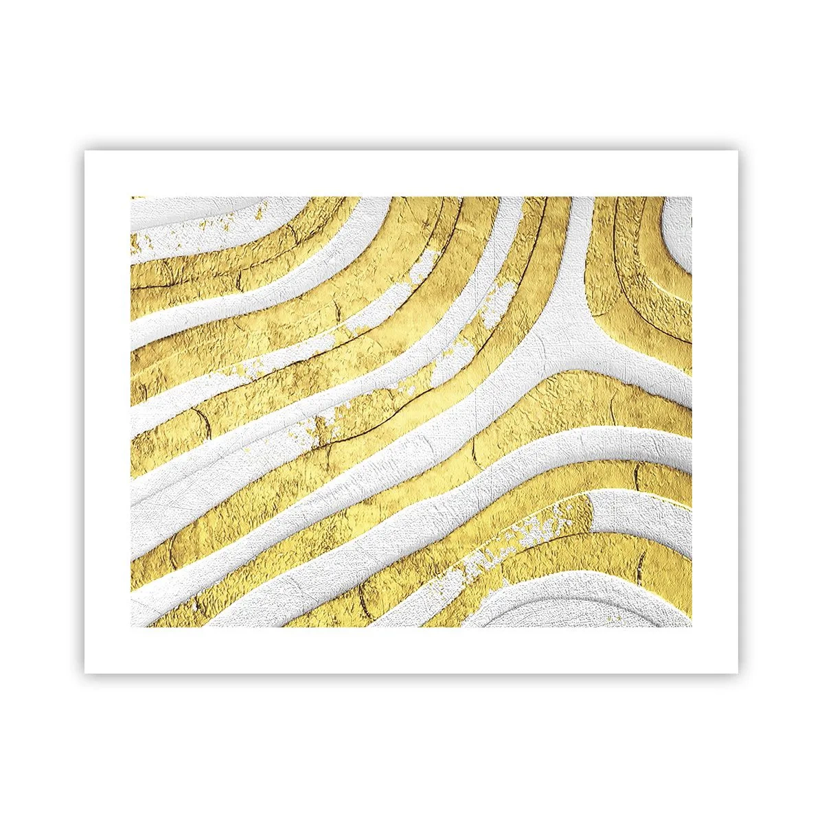 Poster - Komposition in Weiß und Gold - 50x40 cm