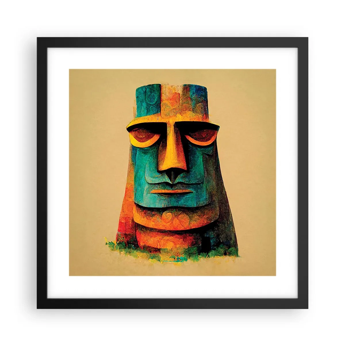 Poster in einem schwarzem Rahmen - Statuenhaft und sympathisch - 40x40 cm