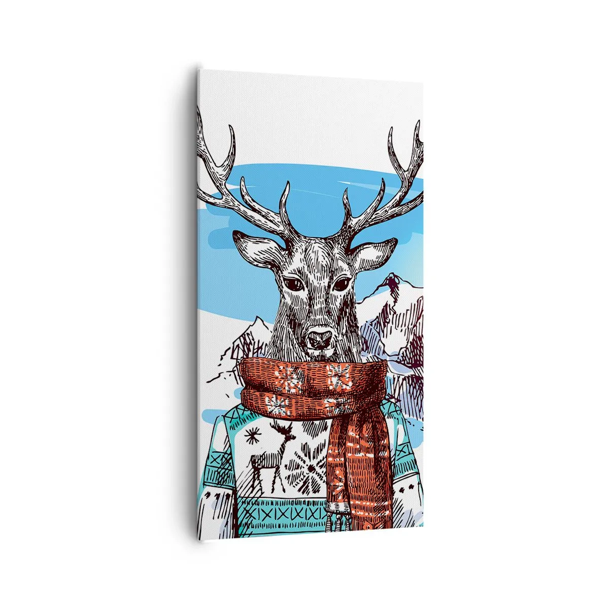 Bild auf Leinwand - Leinwandbild - Auch ein Reh friert nicht - 65x120 cm