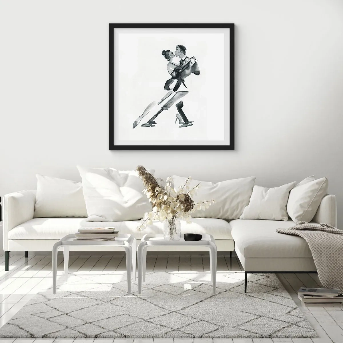 Poster in einem schwarzem Rahmen - In einem Schlag - 50x50 cm