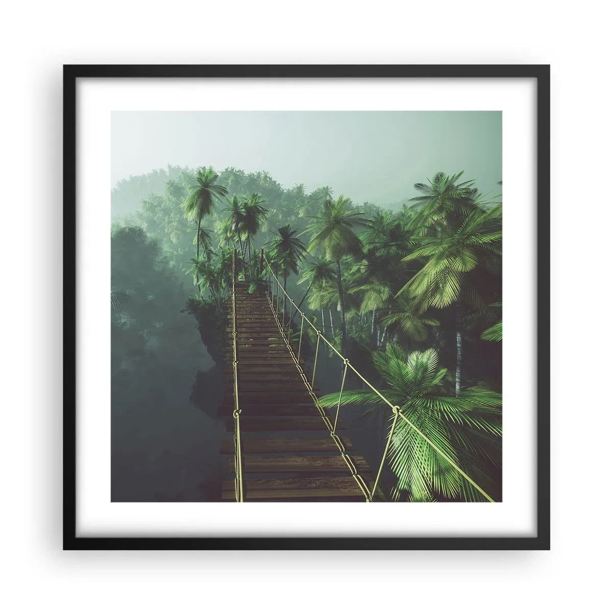 Poster in einem schwarzem Rahmen - Über der Brandung des Grüns - 50x50 cm