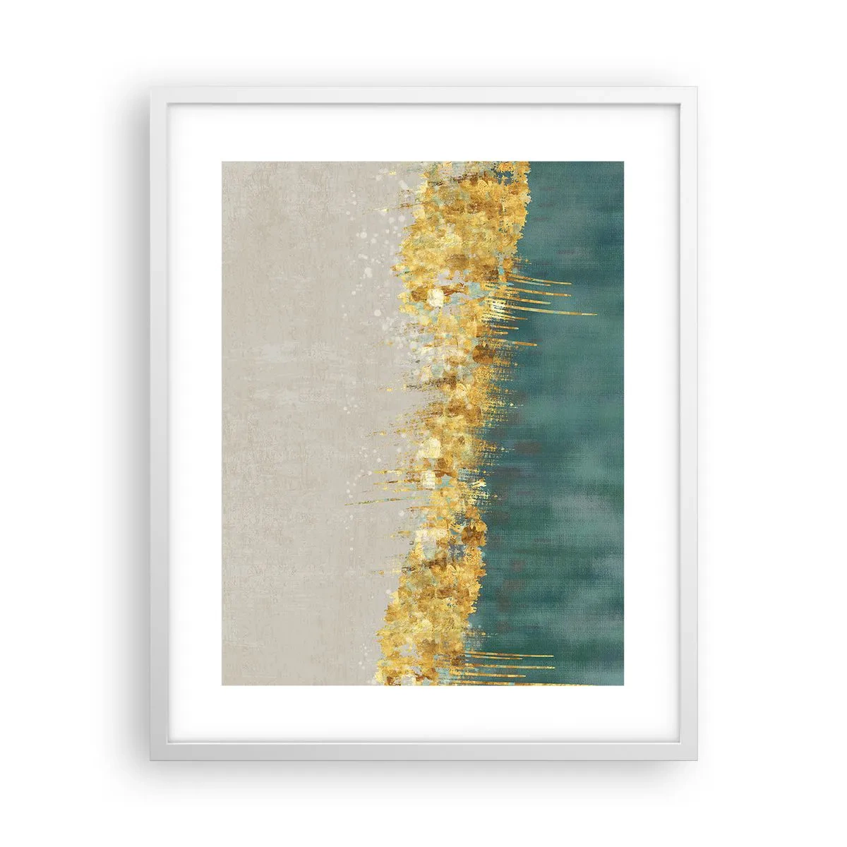 Poster in einem weißen Rahmen - Goldener Rand - 40x50 cm