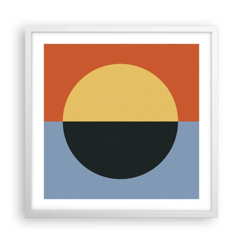 Poster in einem weißen Rahmen - Eine Komposition aus Wärme und Kühle - 50x50 cm