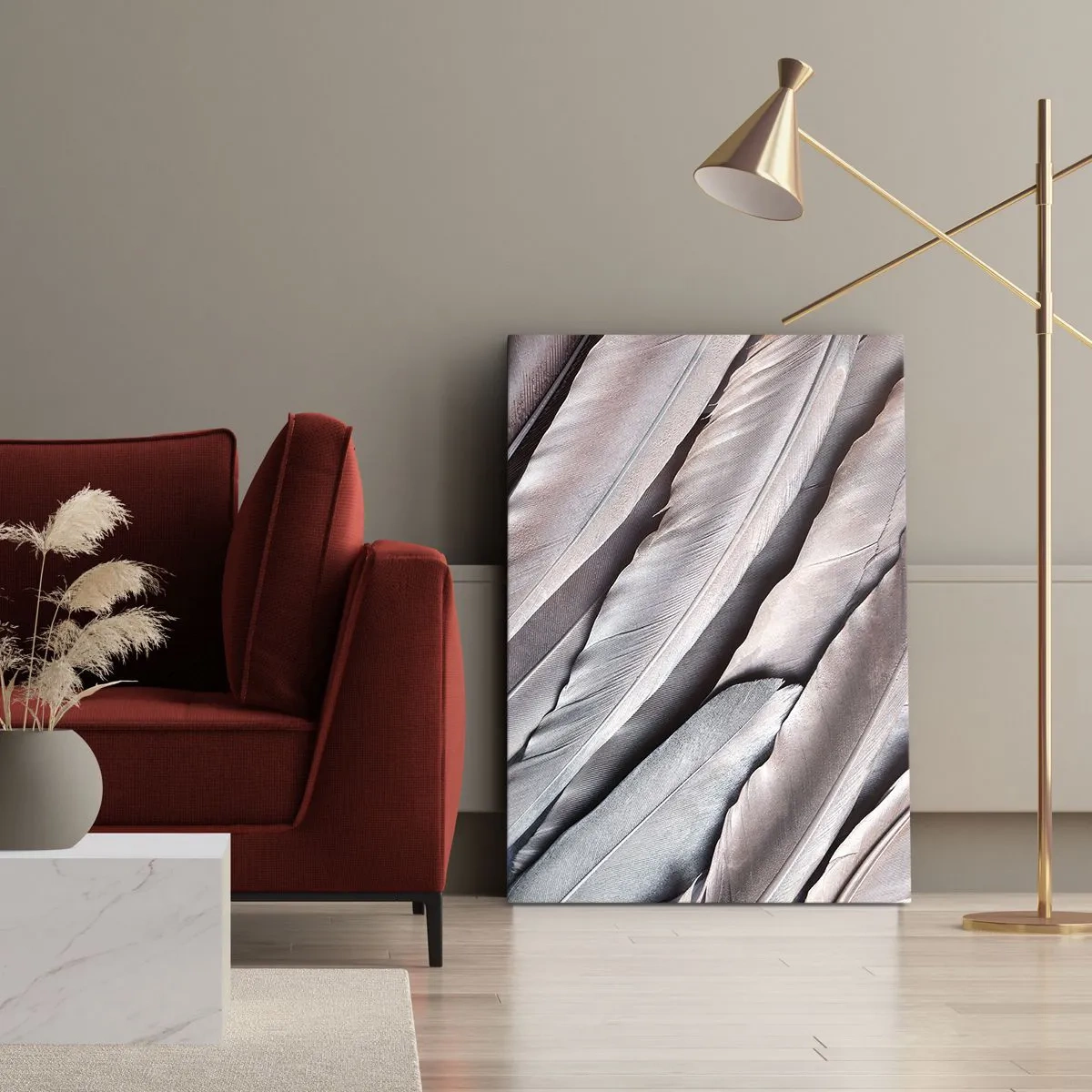 Bild auf Leinwand - Leinwandbild - In rosa Silber - 65x120 cm