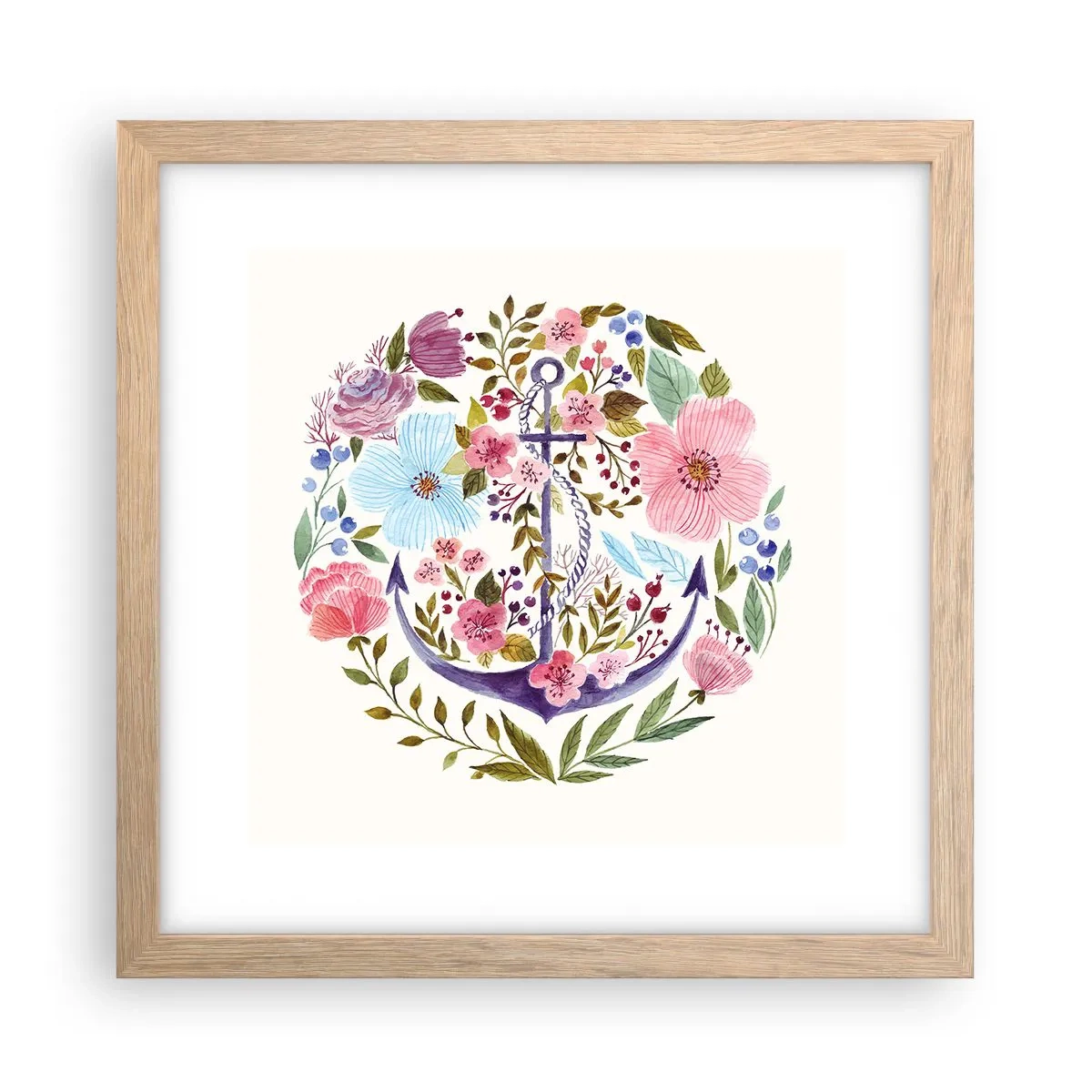 Poster in einem Rahmen aus heller Eiche - Guter Traum eines Seemanns - 30x30 cm