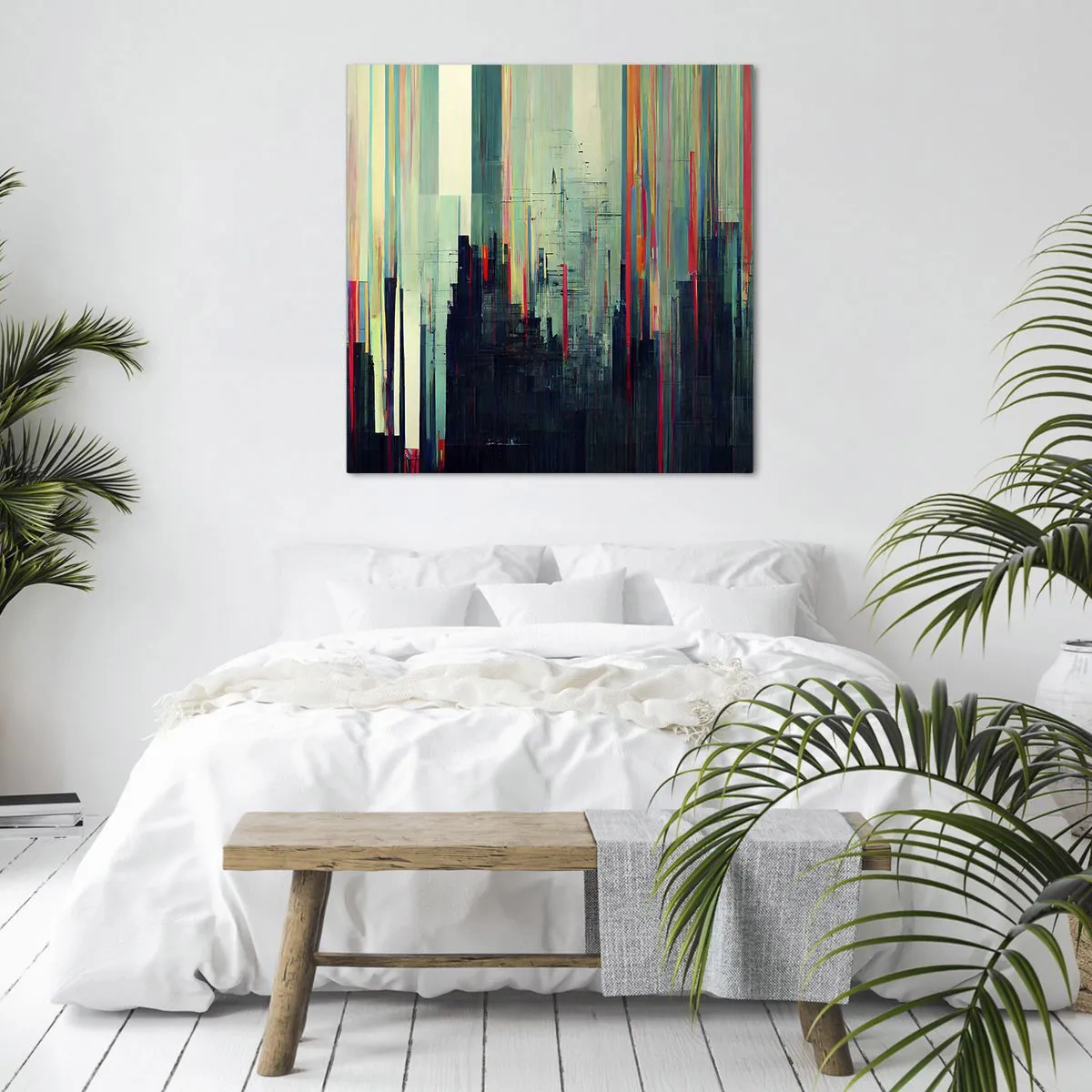 Bild auf Leinwand - Leinwandbild - Futuristische Stadt - 40x40 cm