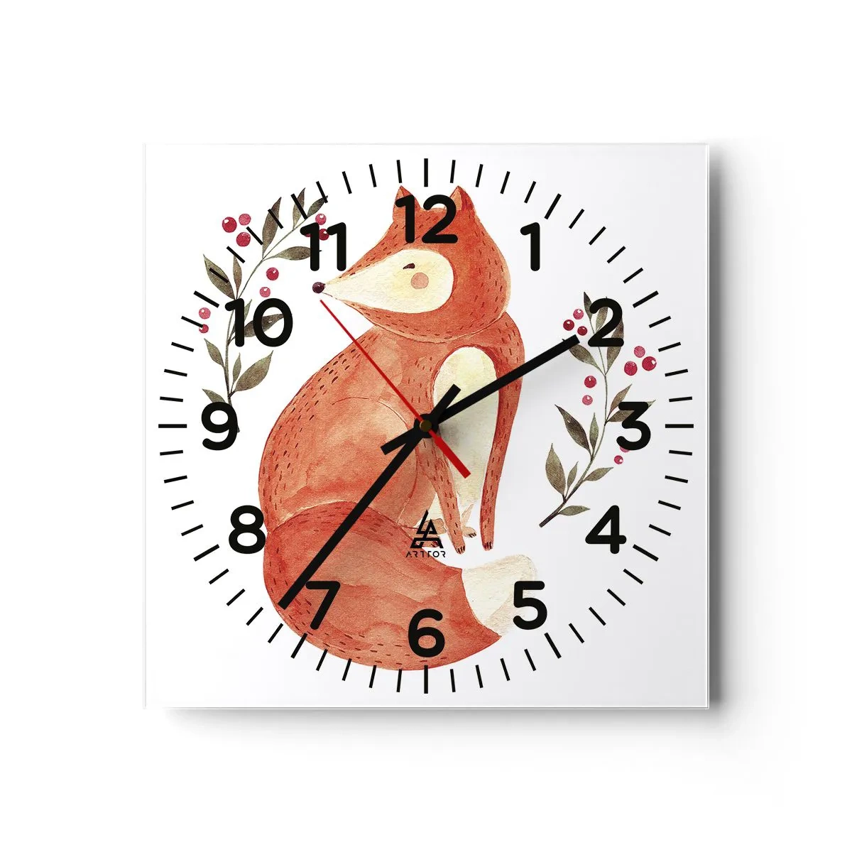 Wanduhr - Glasuhr - Kleine Rothaarige - 30x30 cm