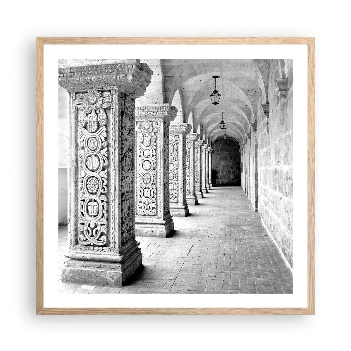 Poster in einem Rahmen aus heller Eiche - Und wo geht’s hin...? - 60x60 cm