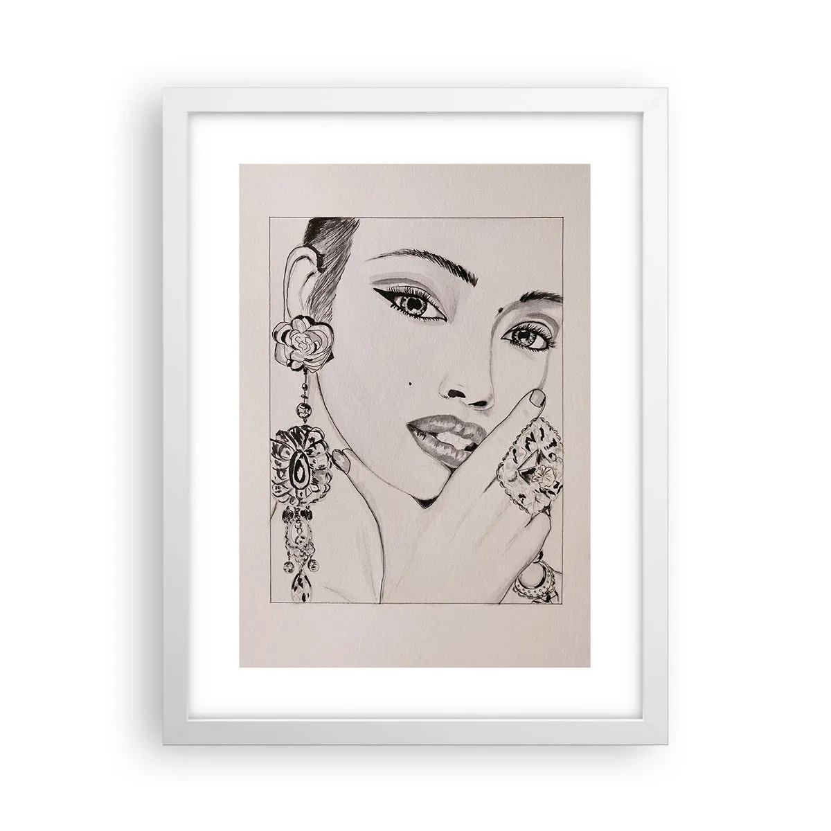 Poster in einem weißen Rahmen - Das schönste Juwel - 30x40 cm