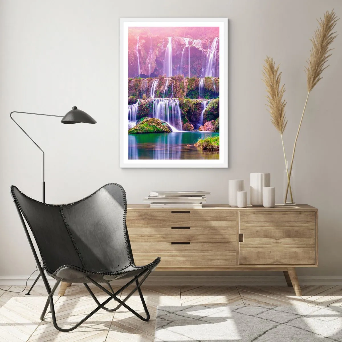 Poster in einem weißen Rahmen - Treppe zum Himmel - 70x100 cm