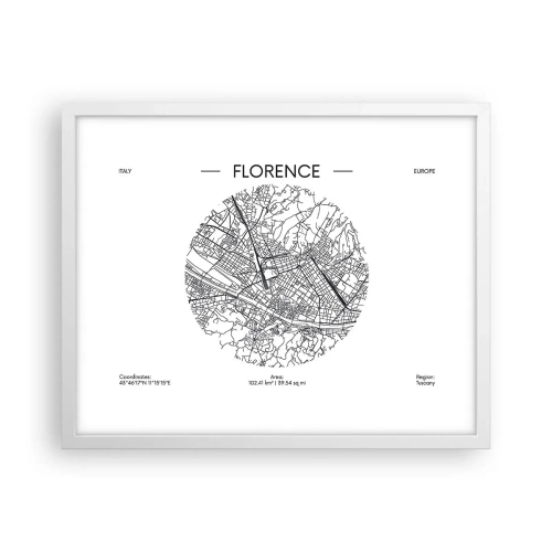 Poster in einem weißen Rahmen - Anatomie von Florenz - 50x40 cm