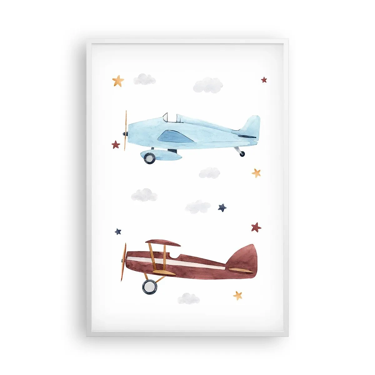 Poster in einem weißen Rahmen - Wir warten, Herr Pilot! - 61x91 cm