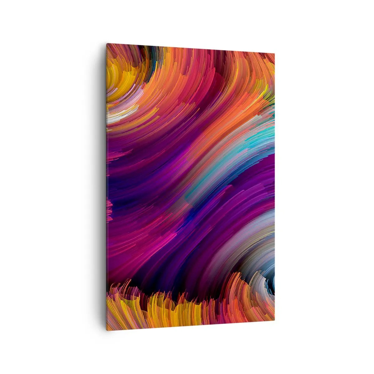 Bild auf Leinwand - Leinwandbild - Abstrakte Wirbel in leuchtenden Farben - 80x120cm - Der Beginn einer neuen Welt - Moderne Wanddekoration für Wohnzimmer und Schlafzimmer ARTTOR