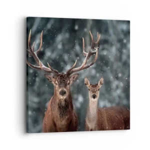 Bild auf Leinwand - Leinwandbild - Herr des Waldes mit seiner Frau - 30x30 cm