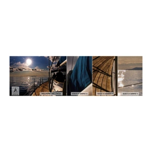 Fototapeten Muster Premium Canvas - Der Sonne entgegen segeln - Nautisch, Yacht, Meer - 100x30 cm