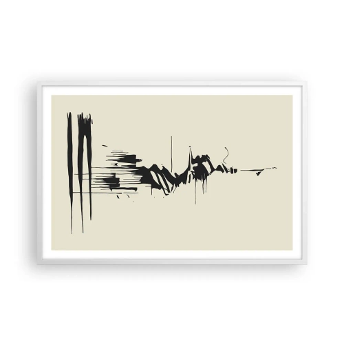 Poster in einem weißen Rahmen - Hastige Abstraktion - 91x61 cm