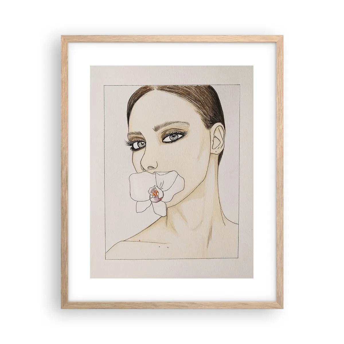 Poster in einem Rahmen aus heller Eiche - Ein Symbol für Eleganz und Schönheit - 40x50 cm