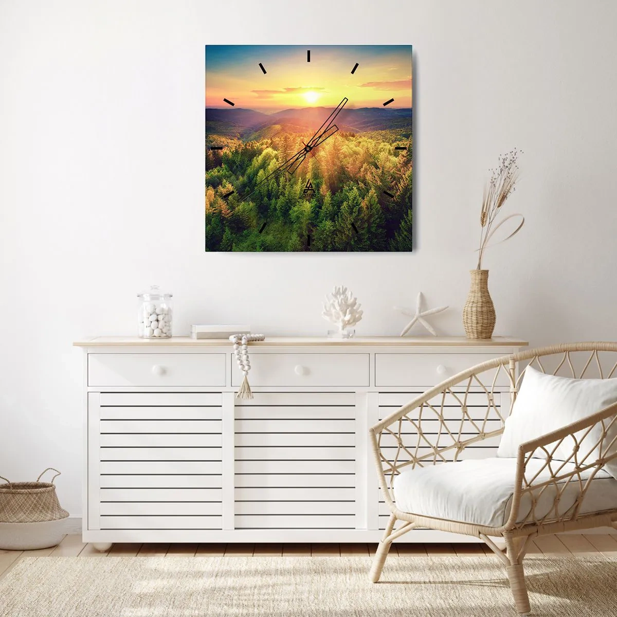 Wanduhr - Glasuhr - Scheitelpunkte und Spitzen - 40x40 cm