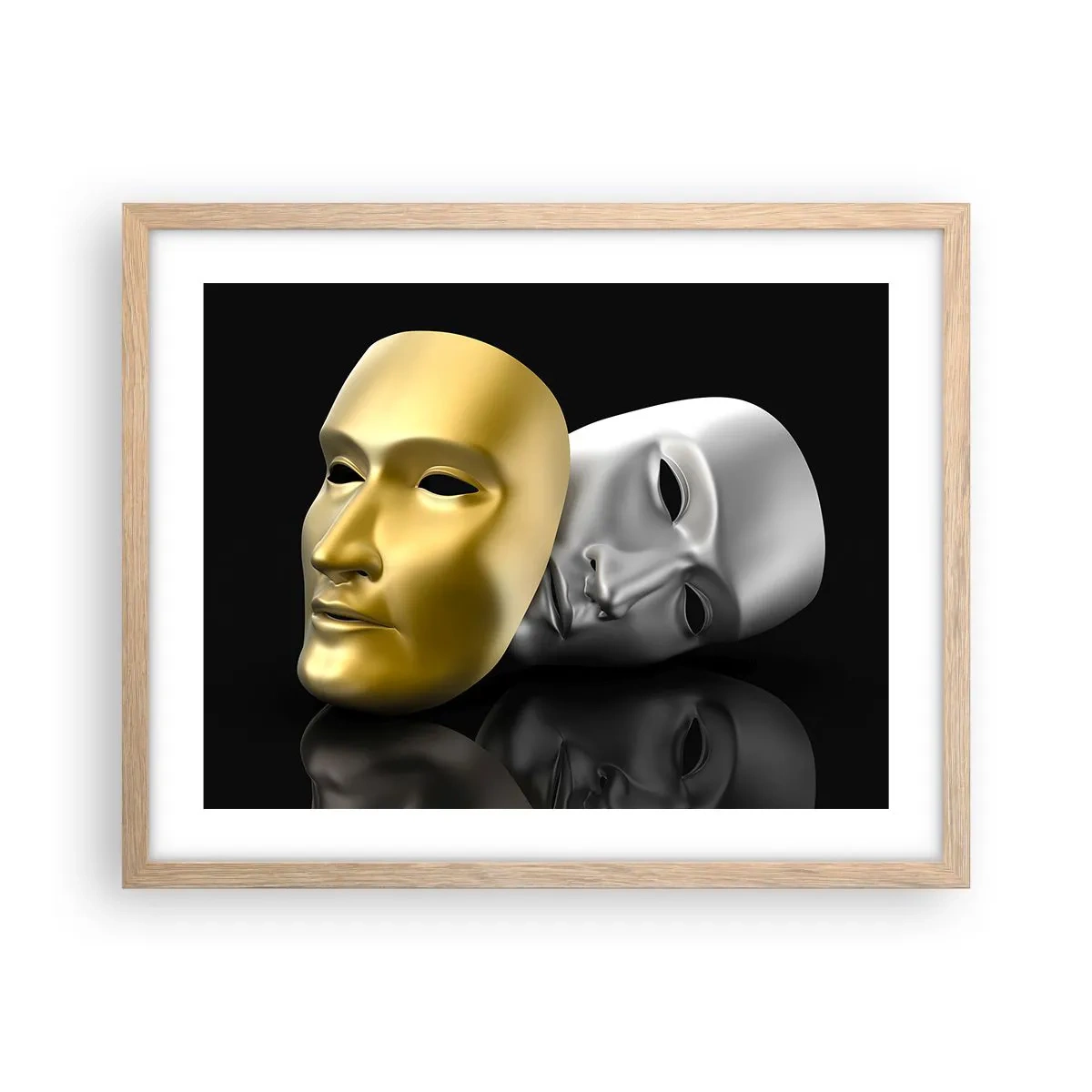 Poster in einem Rahmen aus heller Eiche - Das Leben ist wie ein Theater - 50x40 cm