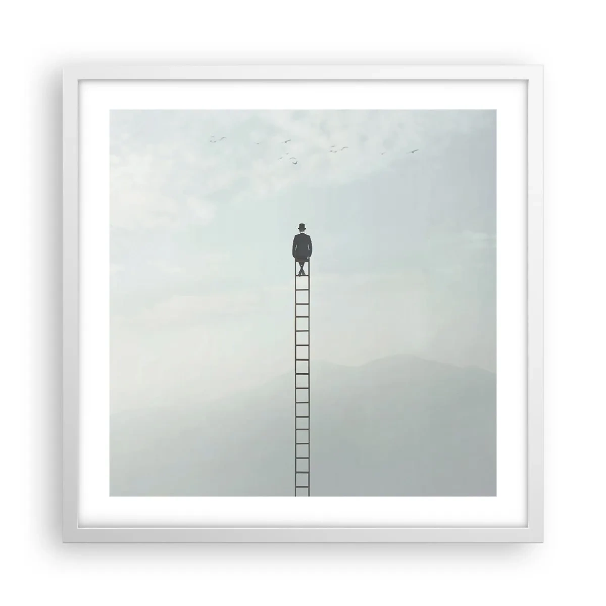 Poster in einem weißen Rahmen - Erhebe dich darüber! - 50x50 cm