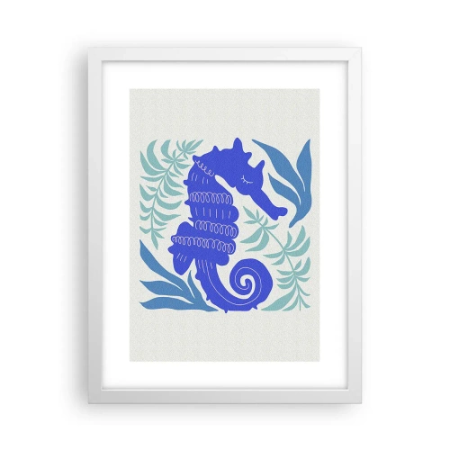 Poster in einem weißen Rahmen - Auf einer Unterwasserwiese - 30x40 cm