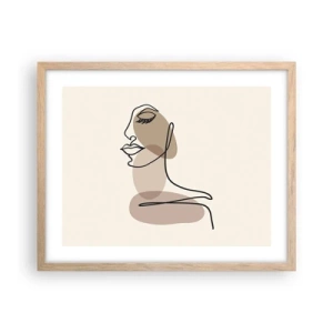 Poster in einem Rahmen aus heller Eiche - Eine gewisse Linie der Schönheit - 50x40 cm