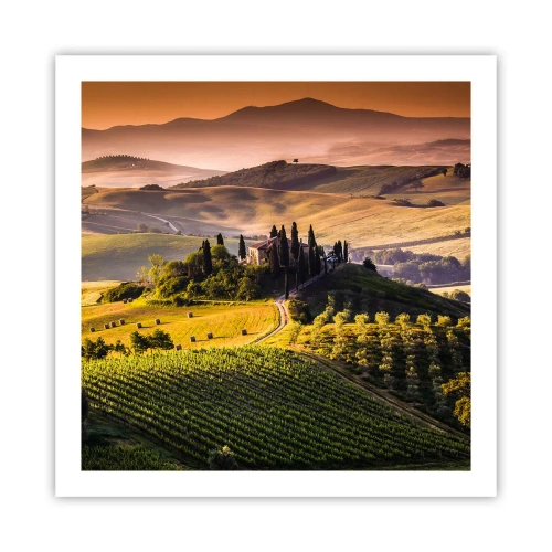 Poster - Arkadien - die toskanische Landschaft - 60x60 cm