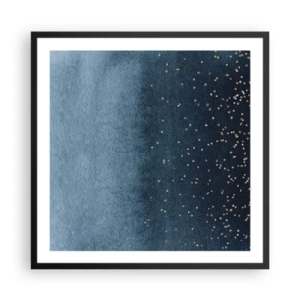 Poster in einem schwarzem Rahmen - Komposition - blaue Phasen - 60x60 cm