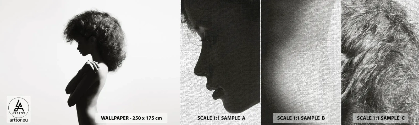 Fototapeten Muster Premium Canvas - Wie eine Blume auf einem schlanken Stiel - Frau, Körper, Modell - 100x30 cm