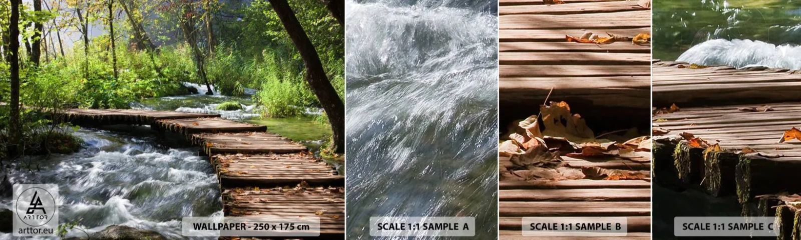 Fototapetenmuster Standard Eco - Über der schaumigen Kaskade - Landschaft, Kroatien, Natur - 100x30 cm