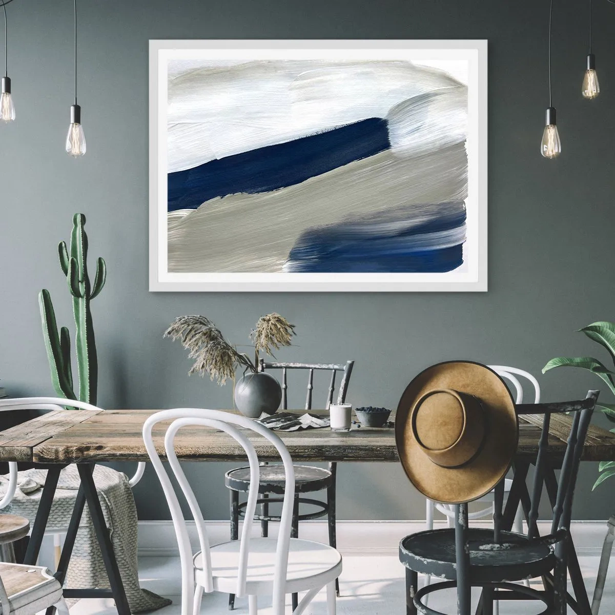 Poster in einem weißen Rahmen - Begegnung mit dem Weißsein - 50x40 cm