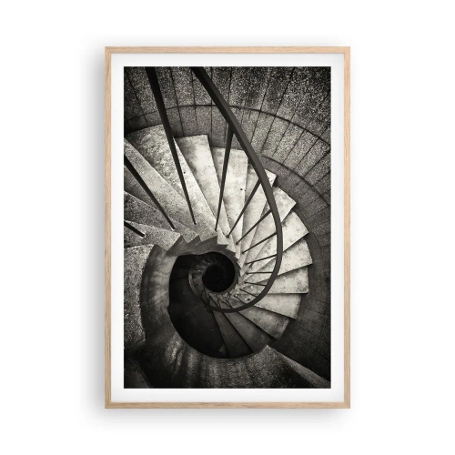 Poster in einem Rahmen aus heller Eiche - Treppe hoch, Treppe runter - 61x91 cm
