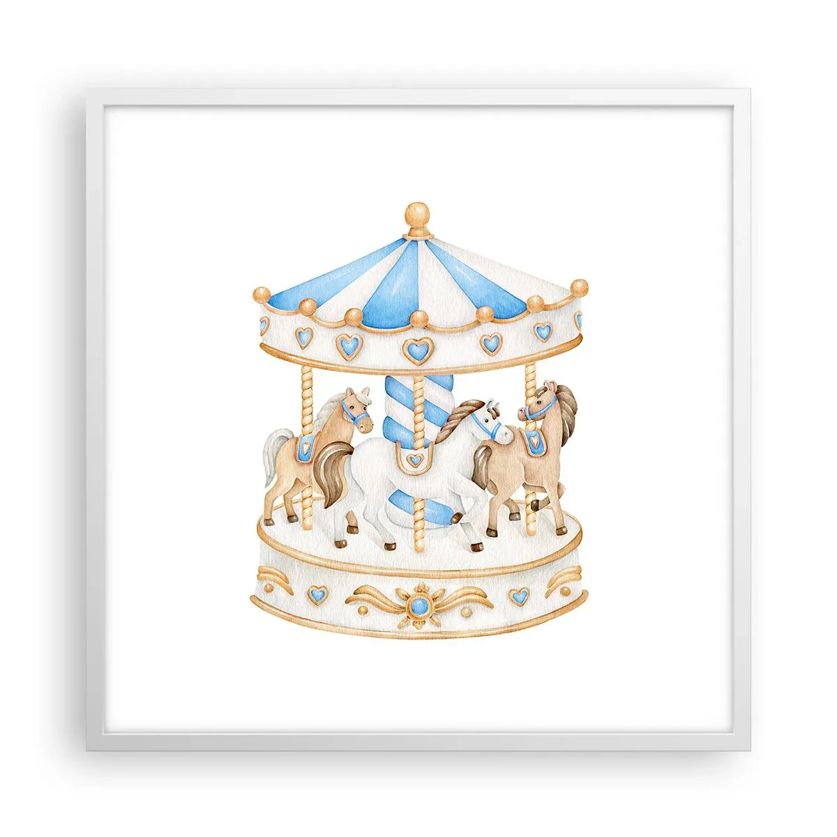 Poster in einem weißen Rahmen - Süße Kindheit - 60x60 cm