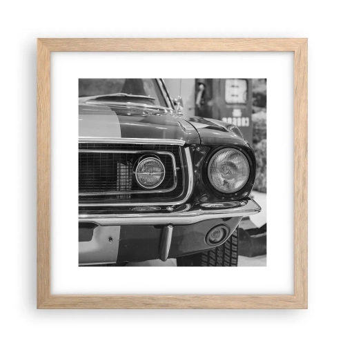 Poster in einem Rahmen aus heller Eiche - Wilder Ritt - 30x30 cm