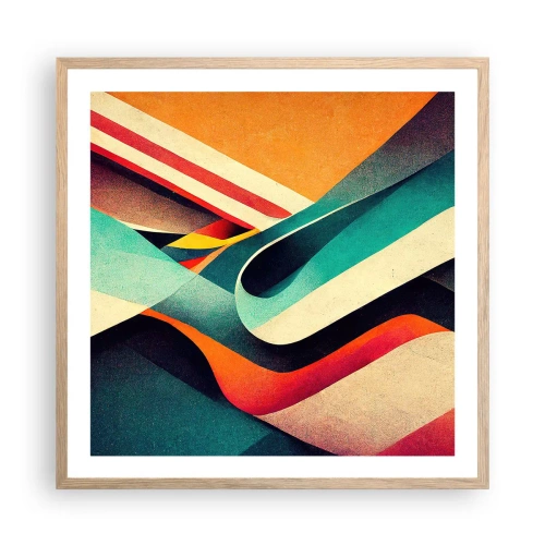 Poster in einem Rahmen aus heller Eiche - Intensive Komposition - 60x60 cm