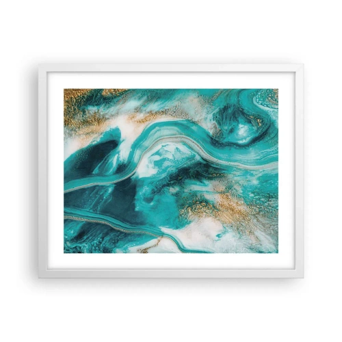 Poster in einem weißen Rahmen - Der Fluss aus Gold - 50x40 cm
