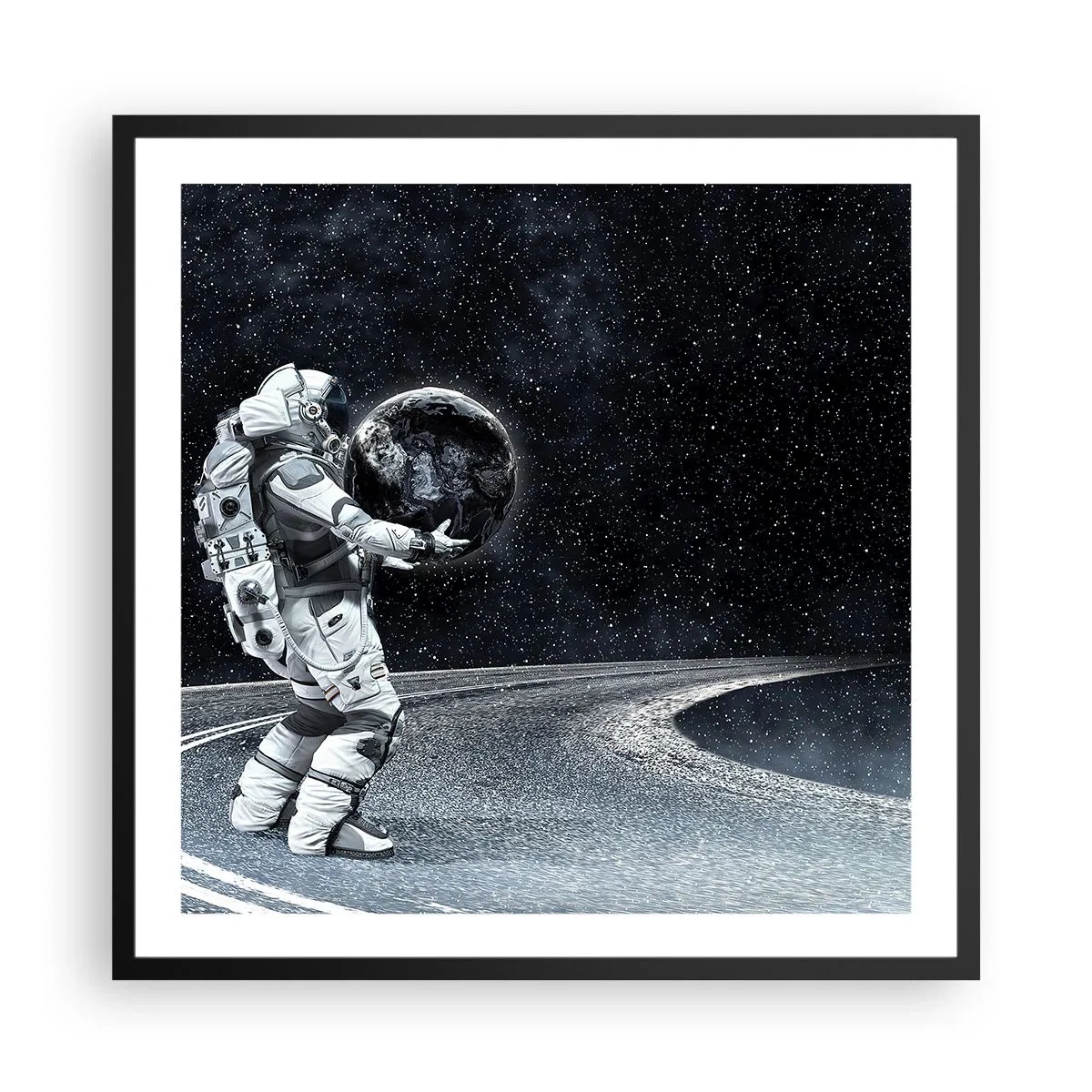 Poster in einem schwarzem Rahmen - Auf der Milchstraße - 60x60 cm