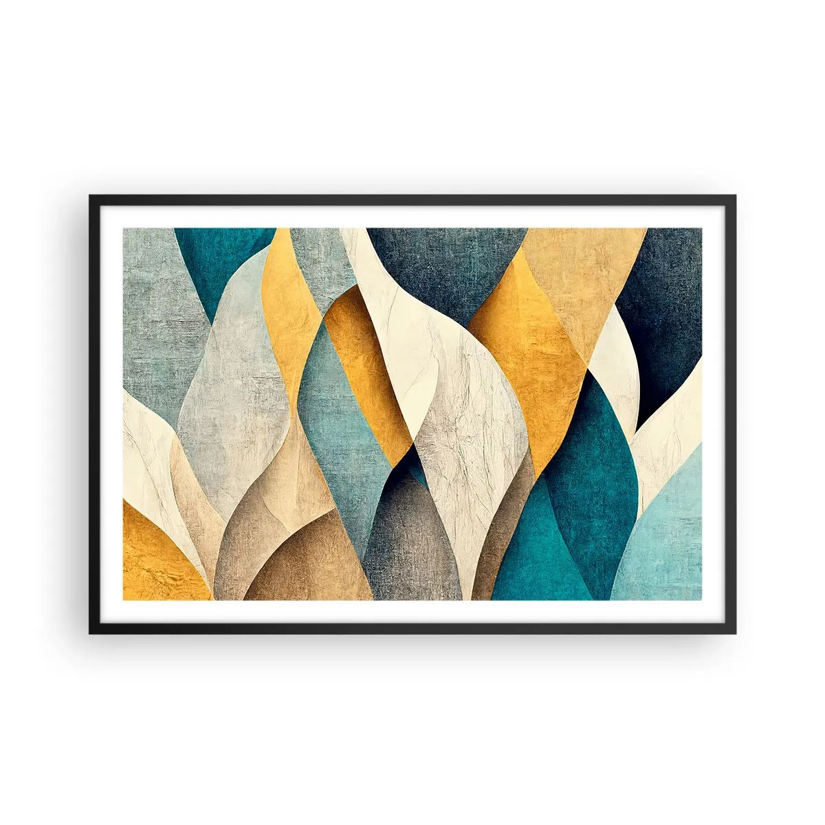 Poster in einem schwarzem Rahmen - Rhythmus und Welle - 91x61 cm