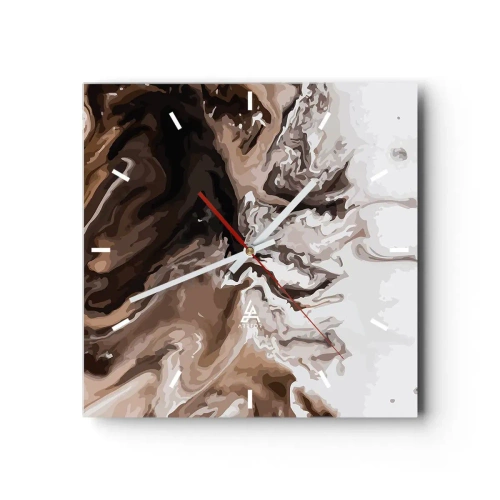 Wanduhr - Glasuhr - Farbkontrast - 40x40 cm