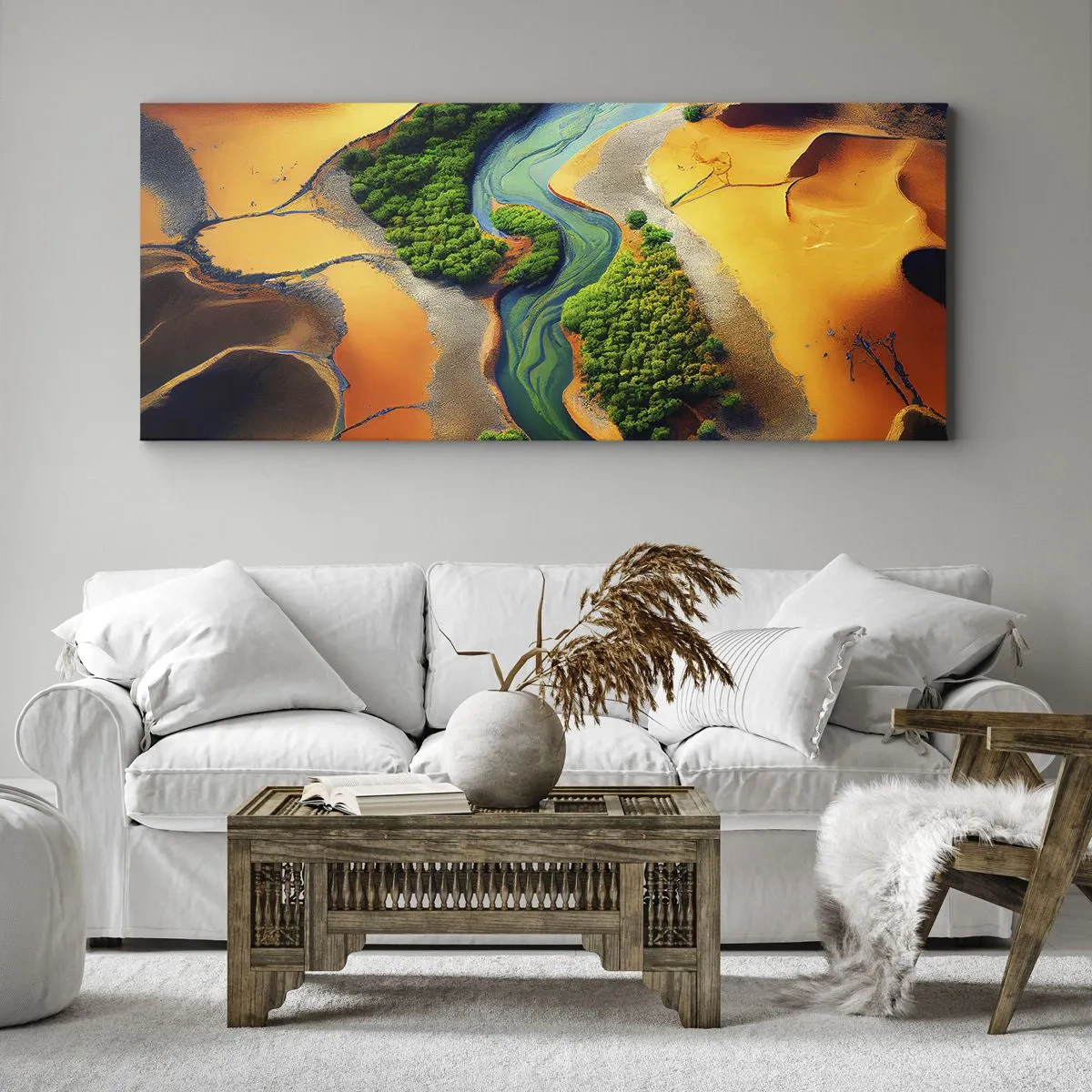 Bild auf Leinwand - Leinwandbild - Lebensspendender Fluss - 100x40 cm